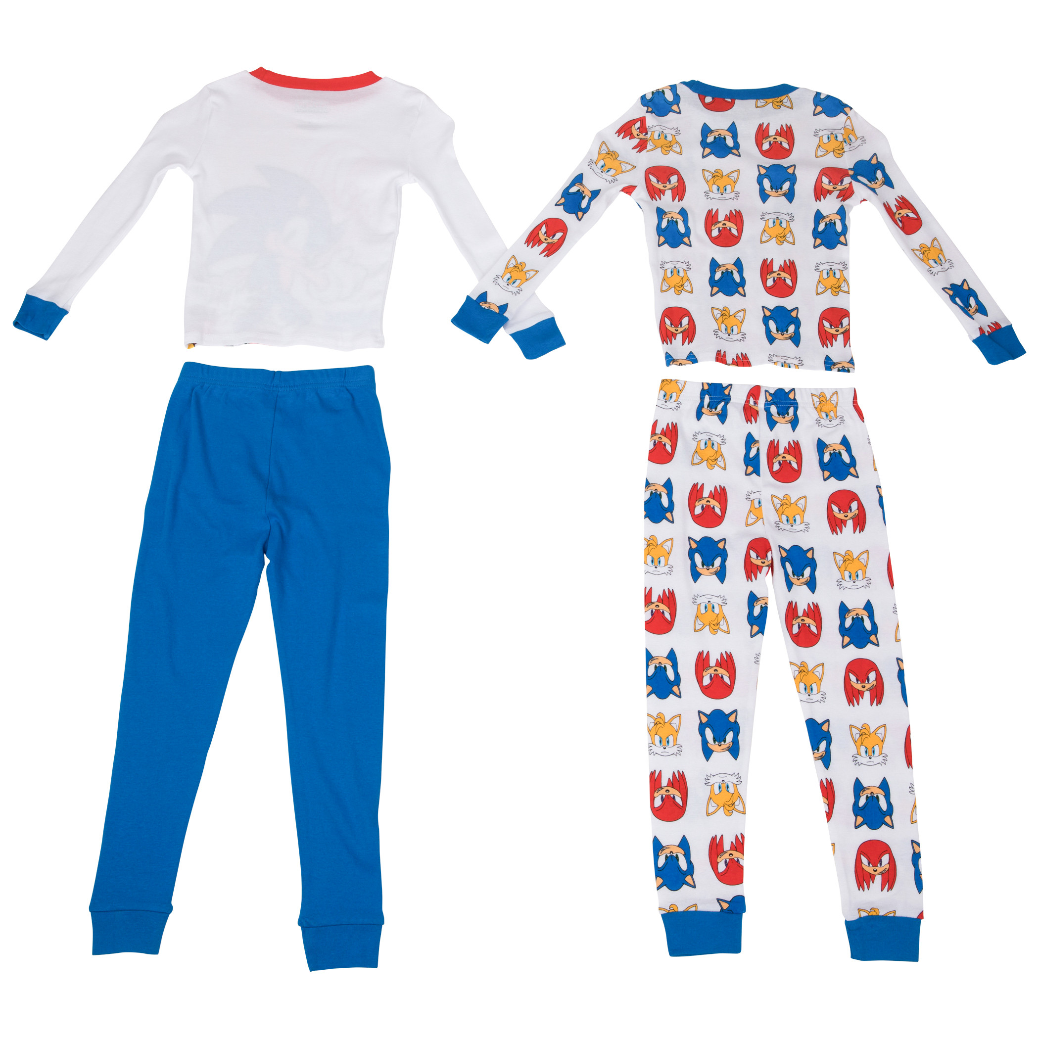 Sonic with Knuckles and Tails Long Sleeve Youth 4-Piece Pajama Set